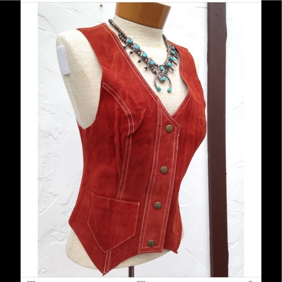 Vintage Rare Bonwit Teller SUEDE Vest &  GAUCHO Set // Roger Kuper / Small - Picture 2 of 15